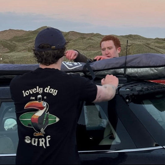 Lovely Day for a Surf Black Tee