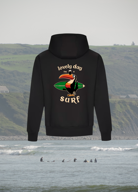 Lovely Day for a Surf Black Hoodie