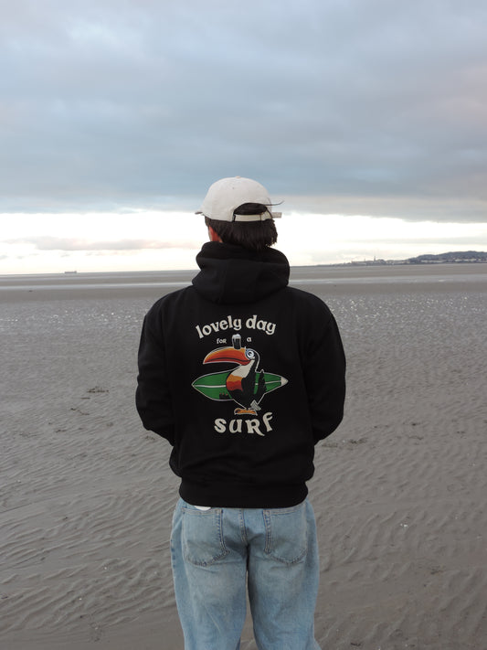 Lovely Day for a Surf Black Hoodie